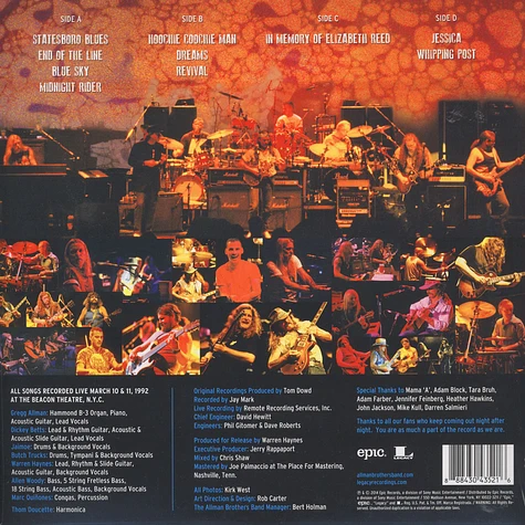 Allman Brothers - Selections From ''Play All Night: Live At The Beacon Theatre 1992''