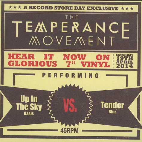 The Temperance Movement - Up In The Sky / Tender