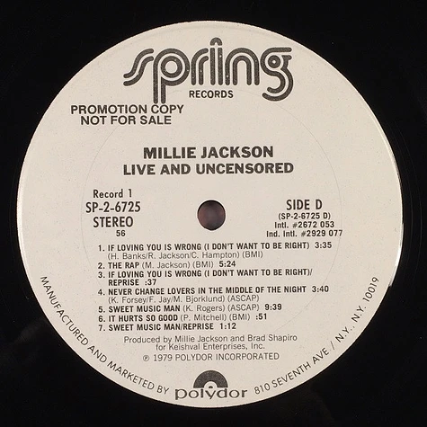 Millie Jackson - Live And Uncensored