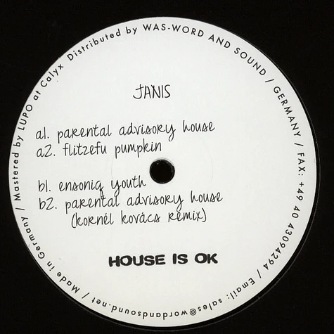 Janis - Parental Advisory House EP