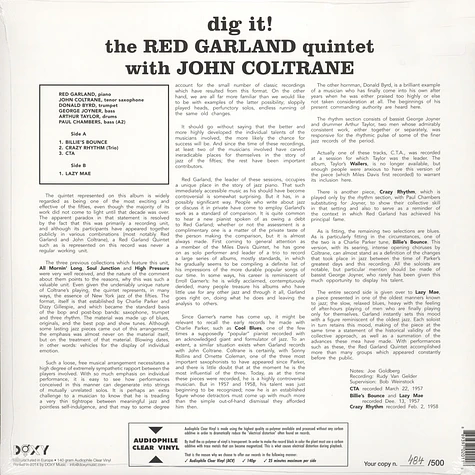 Red Garland Quintet - Dig It!