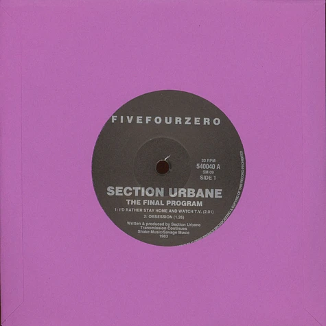 Section Urbane - The Final Program