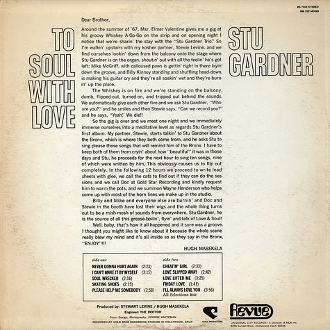 Stu Gardner - To Soul With Love