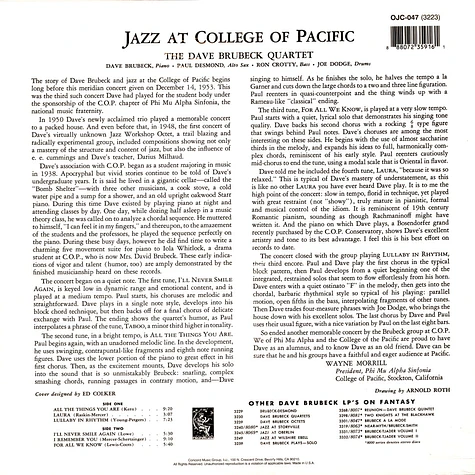 Dave Brubeck - Jazz At The College Of The Pacific