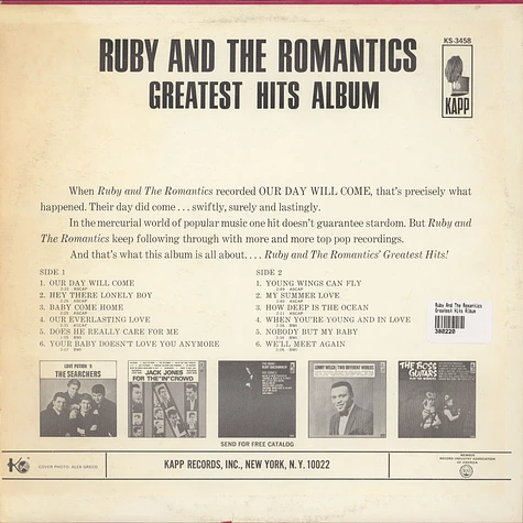 Ruby And The Romantics - Greatest Hits Album