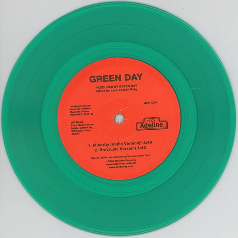 Green Day - Minority Green Vinyl Edition