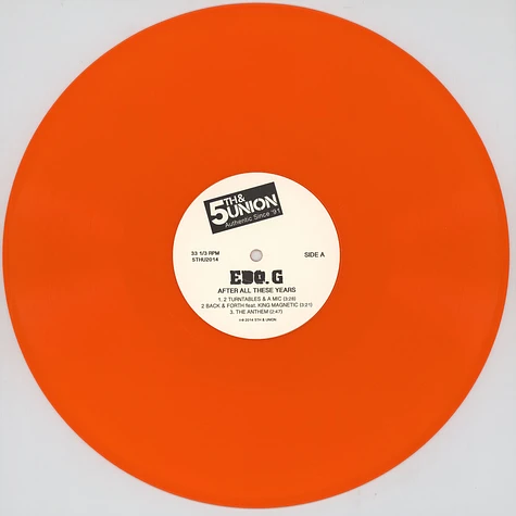Edo. G - After All These Years Orange Crush Vinyl Edition