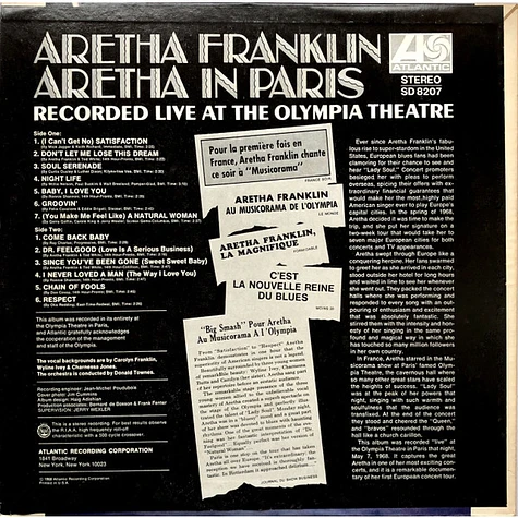 Aretha Franklin - Aretha In Paris