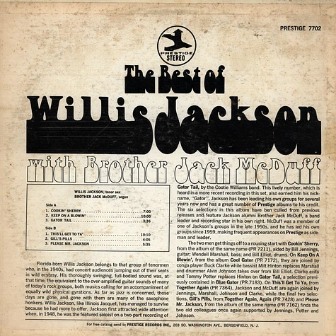 Willis Jackson With Brother Jack McDuff - The Best Of Willis Jackson