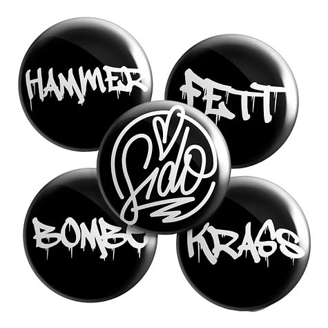 Sido - Hammer Fett Bombe Krass Tagged Button (Set of 5)