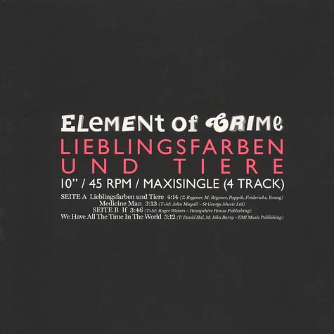 Element Of Crime - Lieblingsfarben Und Tiere