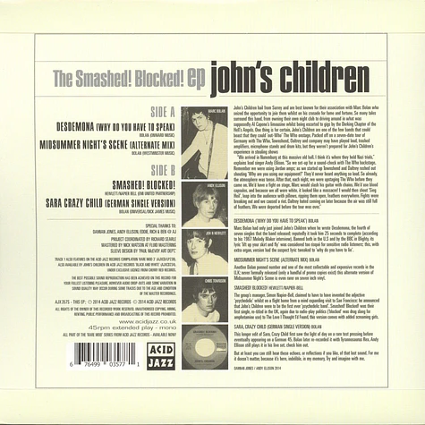 John's Children - The Smashed! Blocked! EP