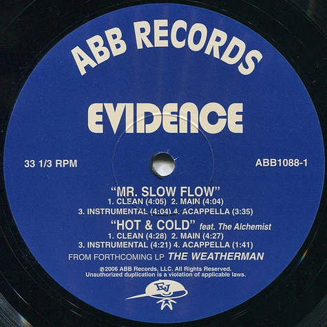 Evidence of Dilated Peoples - Mr. Slow Flow / Hot & Cold