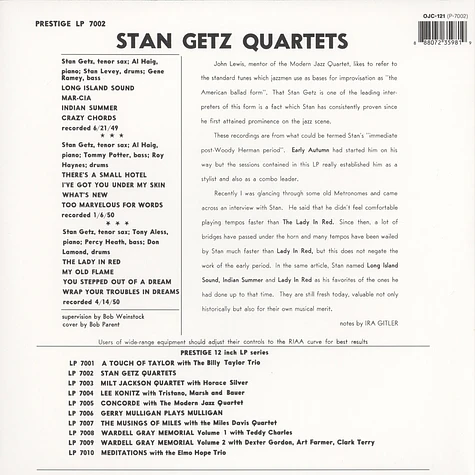 Stan Getz Quartet - Stan Getz Quartets Back To Black Edition