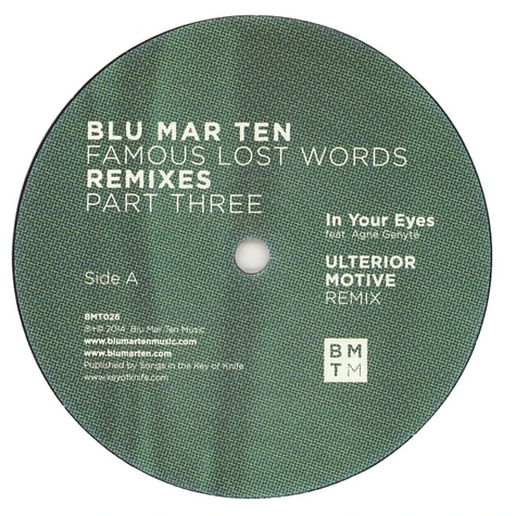 Blu Mar Ten - Famous Lost Words Remixes Part 3