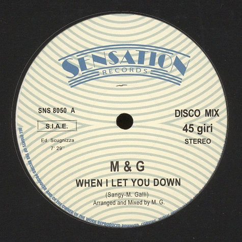 M & G - When I Let You Down