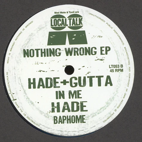 HADE + Gutta - Nothing Wrong EP