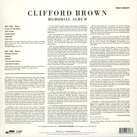 Clifford Brown - Memorial Album