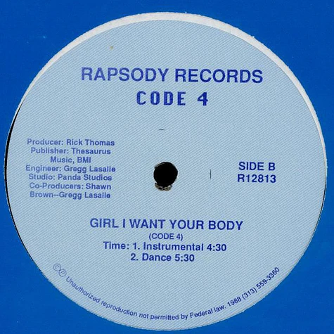 Code 4 - Girl I Want Your Body