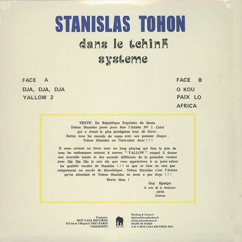 Stanislas Tohon - Dans Le Tchink Systeme