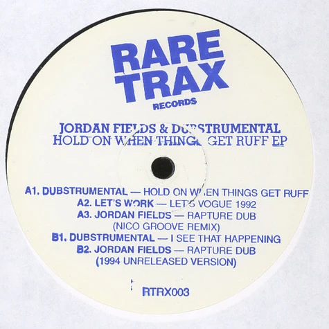 Jordan Fields & Dubstrumental - Hold On When Things Get Ruff EP