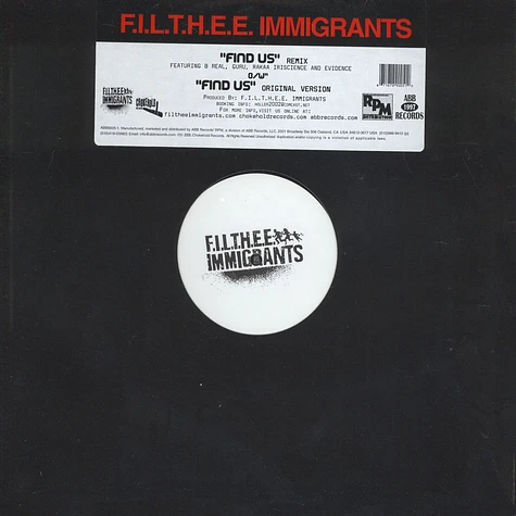 Filthee Immigrants - Find Us