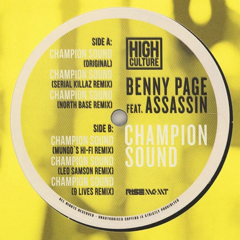 Benny Page / Assassin / Mungos Hifi - Champion Sound / Remix