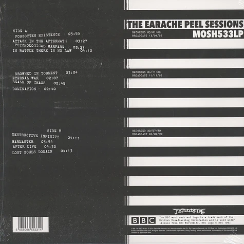 Bolt Thrower - The Earache Peel Sessions Black Vinyl Edition