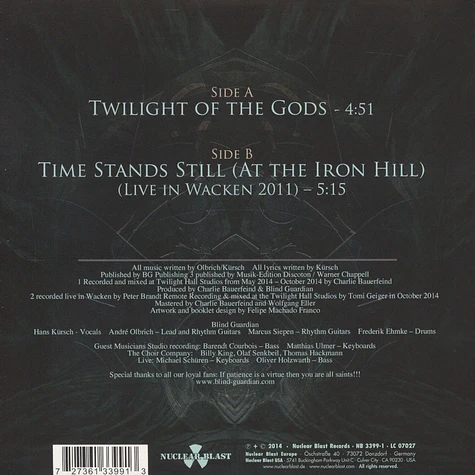 Blind Guardian - Twilight Of The Gods Black Vinyl Edition