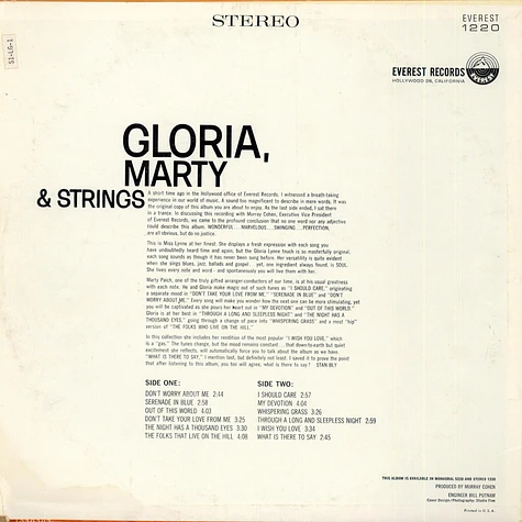 Gloria Lynne - Gloria, Marty & Strings