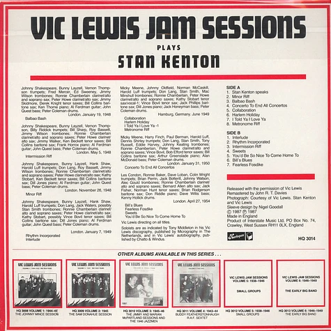 Vic Lewis Jam Session - Plays Stan Kenton Volume 7: 1948-1954
