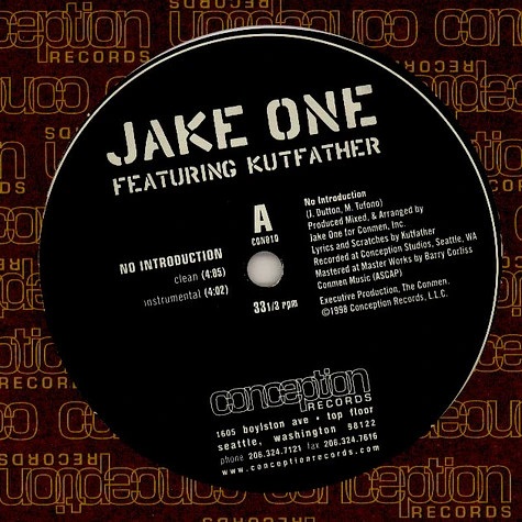 Jake One - No Introduction / No Introdeezy / One Man Band