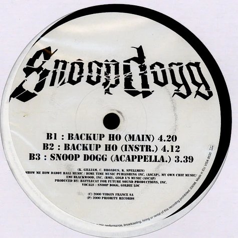 Snoop Dogg - Snoop Dogg / Backup Ho
