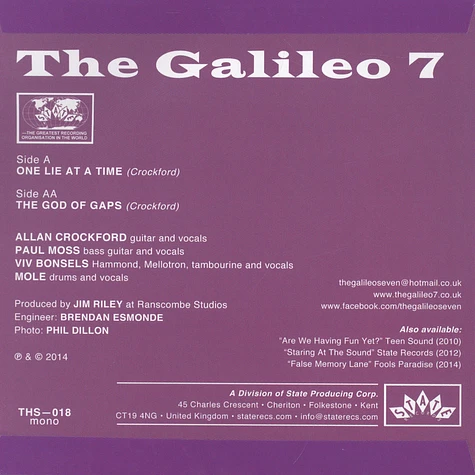 The Galileo 7 - One Lie At A Time / The Ghod Of Gaps