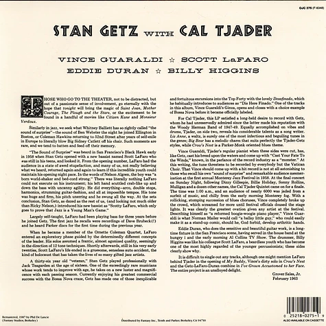 Stan Getz With Cal Tjader - Stan Getz With Cal Tjader