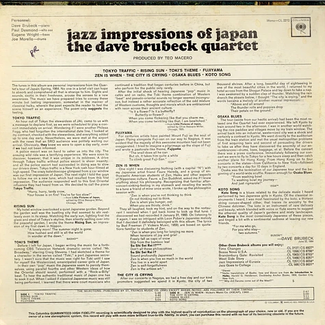 The Dave Brubeck Quartet - Jazz Impressions Of Japan