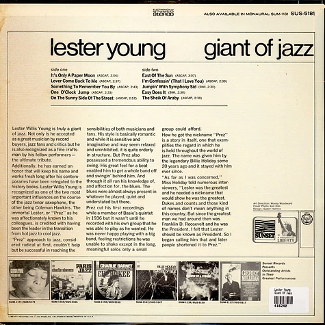 Lester Young - Giant Of Jazz