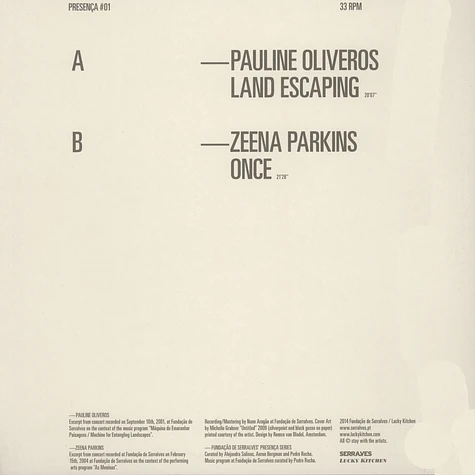Pauline Oliveros / Zeena Parkins - Land Escaping / Once