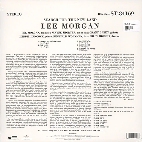 Lee Morgan - Search For The New Land Back To Blue Edition