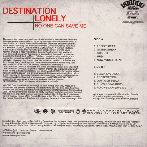 Destination Lonely - No One Can Save Me