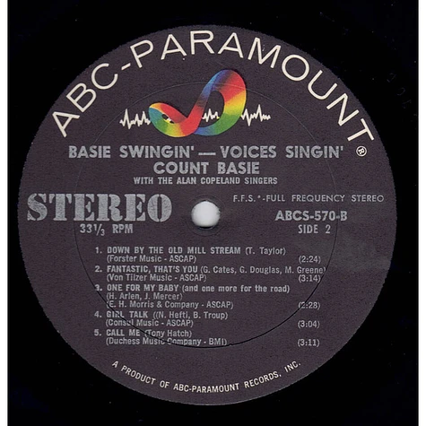 Count Basie With The Alan Copeland Singers - Basie Swingin' Voices Singin'