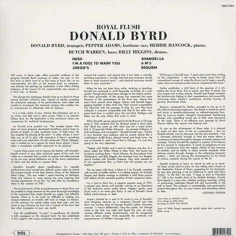 Donald Byrd - Royal Flush 180g Vinyl Edition