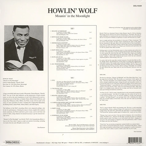 Howlin' Wolf - Moanin' In The Moonlight 180g Vinyl Edition