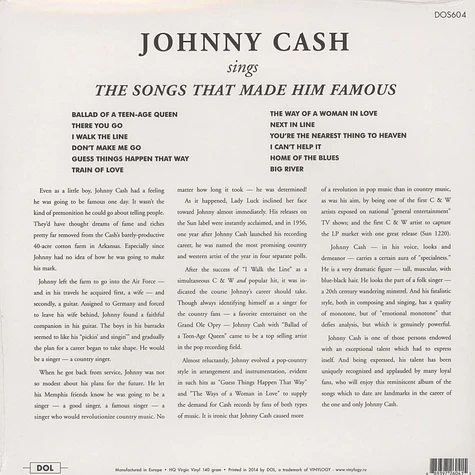 Johnny Cash - Sings The Songs That Made Him Famous