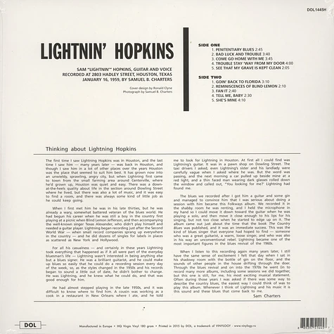 Lightnin' Hopkins - Lightnin' Hopkins 180g Vinyl Edition