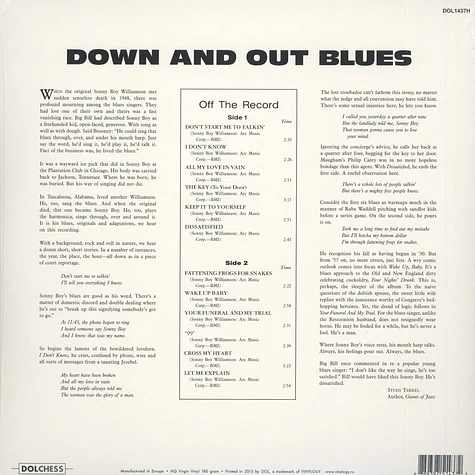 Sonny Boy Williamson - Down And Out Blues 180g Vinyl Edition