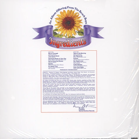 The Beach Boys - Sunflower 200g Vinyl Edition