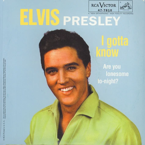 Elvis Presley - Are You Lonesome To-Night? / I Gotta Know