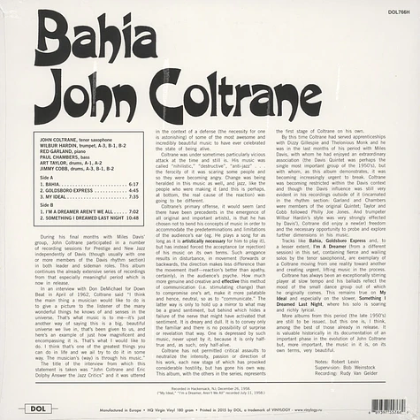 John Coltrane - Bahia 180g Vinyl Edition