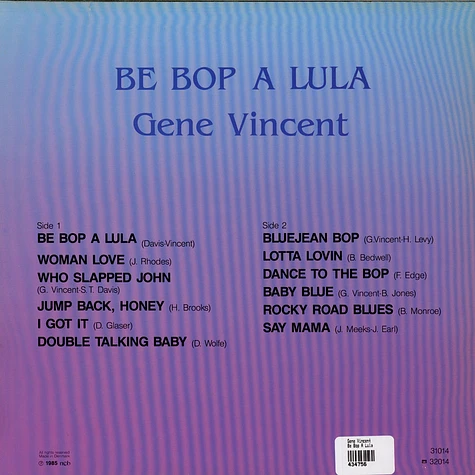 Gene Vincent - Be Bop A Lula